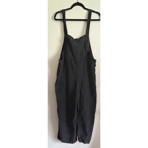 Zara Woman Premium Denim Collection Corduroy Overalls Black Jumpsuit Size M